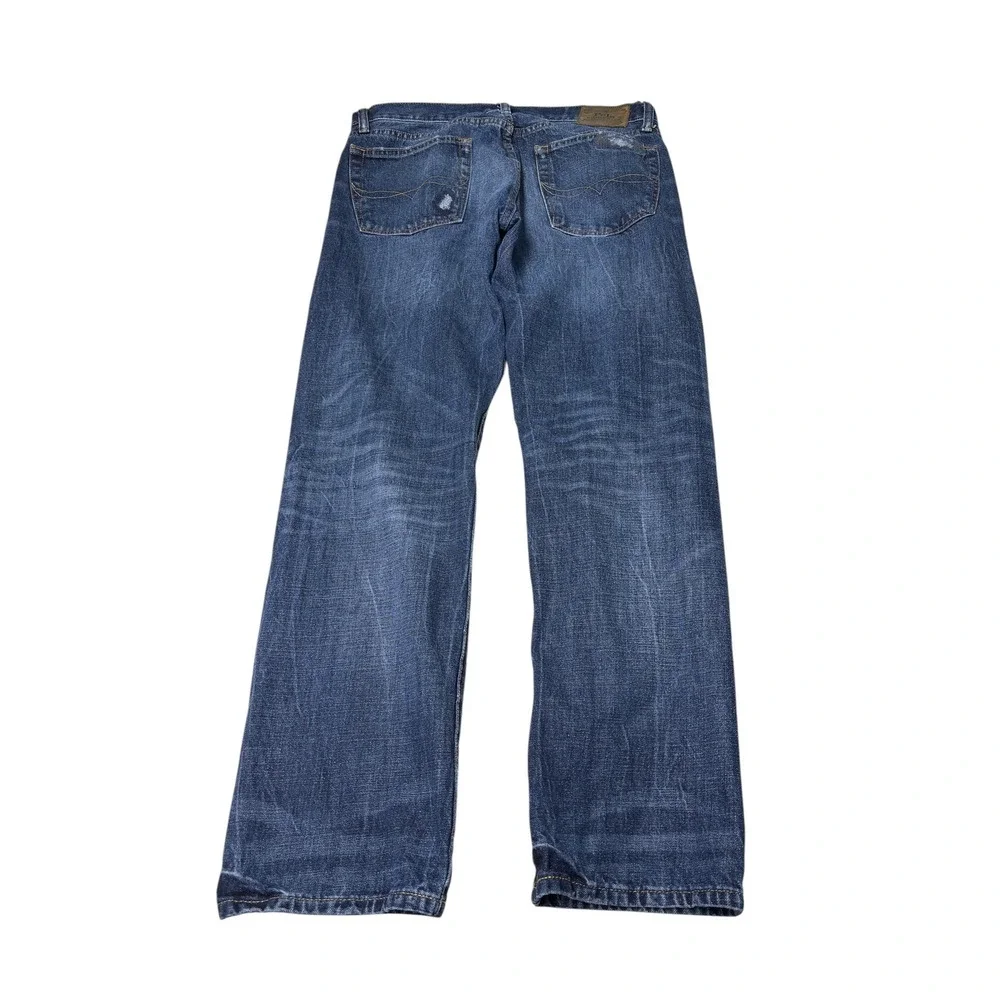 Polo Ralph Lauren Classic Fit‎ Distressed Dark Wash Blue Jeans Mens 33x32